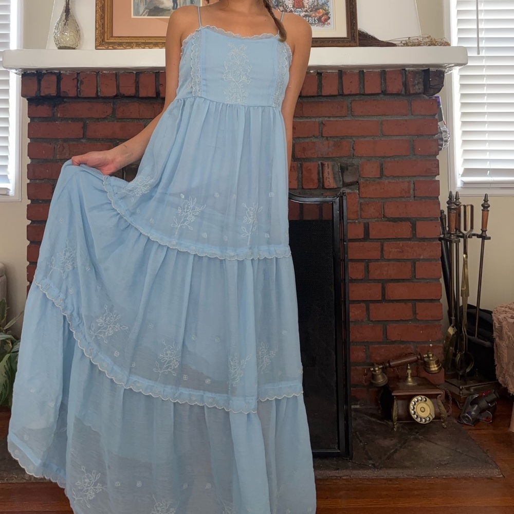 SOLD - Urban Outfitters Blue Tiered Dress